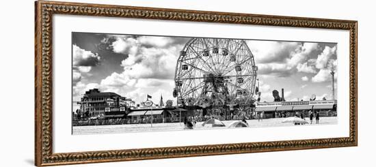 Panoramic View, Vintage Beach, Wonder Wheel, Coney Island, Brooklyn, New York-Philippe Hugonnard-Framed Photographic Print