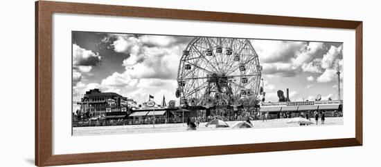 Panoramic View, Vintage Beach, Wonder Wheel, Coney Island, Brooklyn, New York-Philippe Hugonnard-Framed Photographic Print