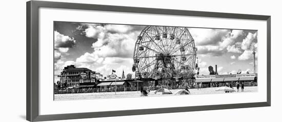 Panoramic View, Vintage Beach, Wonder Wheel, Coney Island, Brooklyn, New York-Philippe Hugonnard-Framed Photographic Print