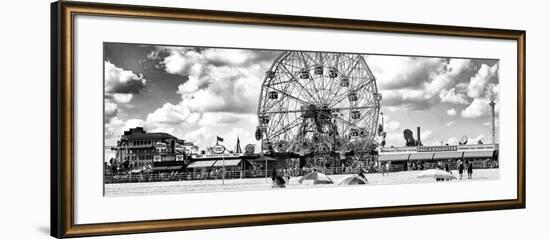 Panoramic View, Vintage Beach, Wonder Wheel, Coney Island, Brooklyn, New York-Philippe Hugonnard-Framed Photographic Print