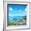 Panoramic View with Tilt-Shift Effect. Santa Margherita, Ligurian Resort , Italian Riviera. Beautif-LiliGraphie-Framed Photographic Print