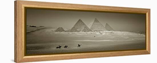 Panormic Image of the Pyramids at Giza, Cairo, Egypt-Jon Arnold-Framed Premier Image Canvas