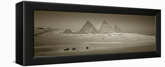 Panormic Image of the Pyramids at Giza, Cairo, Egypt-Jon Arnold-Framed Premier Image Canvas