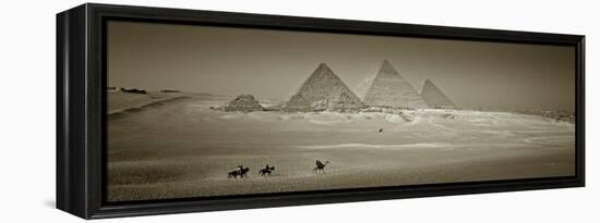 Panormic Image of the Pyramids at Giza, Cairo, Egypt-Jon Arnold-Framed Premier Image Canvas