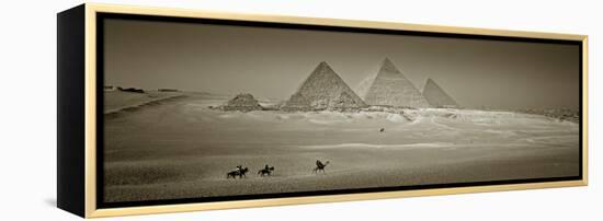 Panormic Image of the Pyramids at Giza, Cairo, Egypt-Jon Arnold-Framed Premier Image Canvas