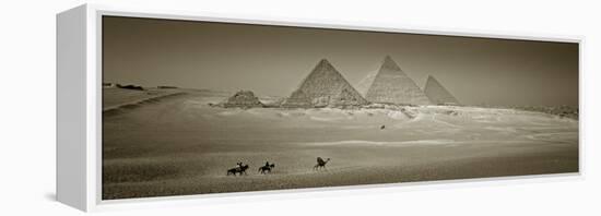 Panormic Image of the Pyramids at Giza, Cairo, Egypt-Jon Arnold-Framed Premier Image Canvas