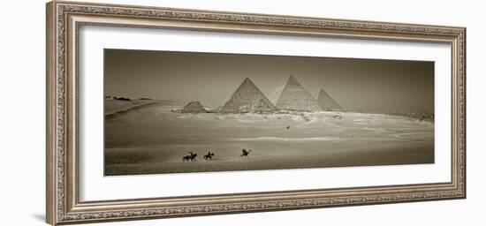 Panormic Image of the Pyramids at Giza, Cairo, Egypt-Jon Arnold-Framed Photographic Print