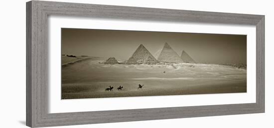 Panormic Image of the Pyramids at Giza, Cairo, Egypt-Jon Arnold-Framed Photographic Print