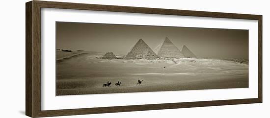 Panormic Image of the Pyramids at Giza, Cairo, Egypt-Jon Arnold-Framed Photographic Print