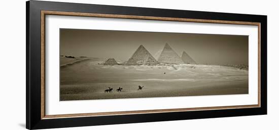 Panormic Image of the Pyramids at Giza, Cairo, Egypt-Jon Arnold-Framed Photographic Print