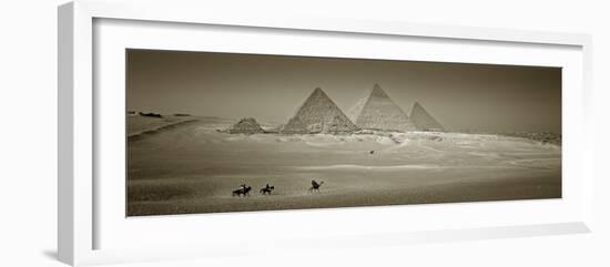 Panormic Image of the Pyramids at Giza, Cairo, Egypt-Jon Arnold-Framed Photographic Print