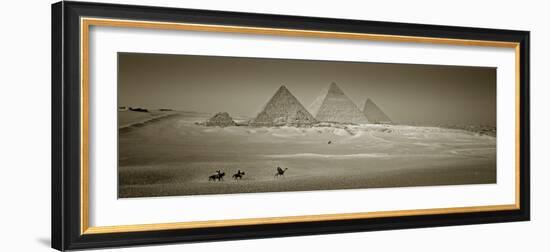 Panormic Image of the Pyramids at Giza, Cairo, Egypt-Jon Arnold-Framed Photographic Print