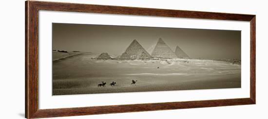 Panormic Image of the Pyramids at Giza, Cairo, Egypt-Jon Arnold-Framed Photographic Print