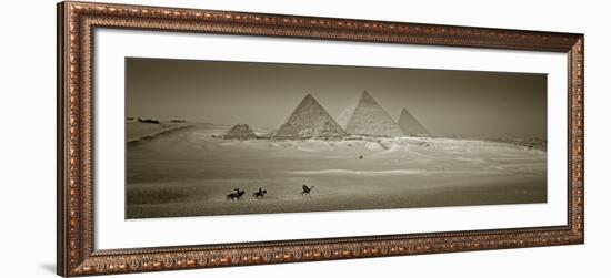 Panormic Image of the Pyramids at Giza, Cairo, Egypt-Jon Arnold-Framed Photographic Print