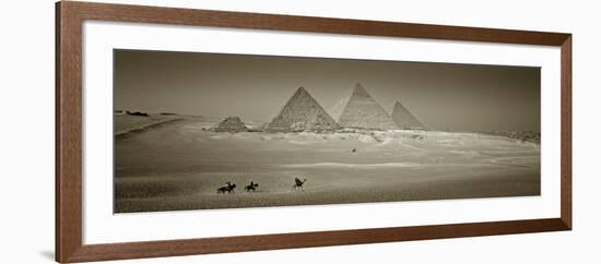 Panormic Image of the Pyramids at Giza, Cairo, Egypt-Jon Arnold-Framed Photographic Print