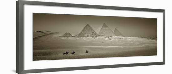 Panormic Image of the Pyramids at Giza, Cairo, Egypt-Jon Arnold-Framed Photographic Print