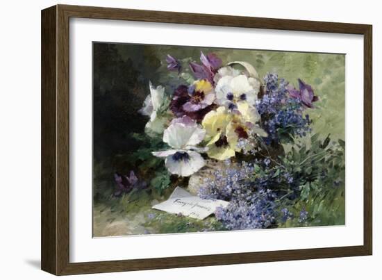 Pansies and Forget Me Not-Albert Tibulle de Furcy Lavault-Framed Giclee Print