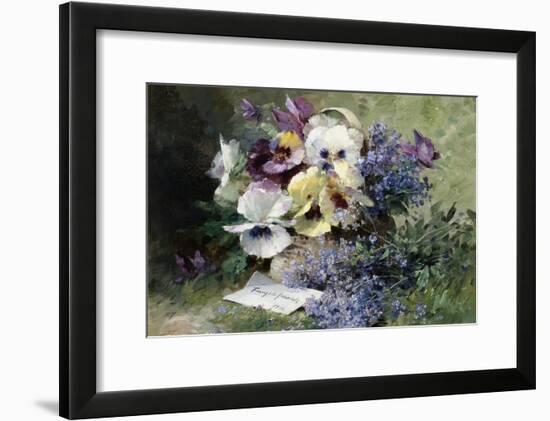 Pansies and Forget Me Not-Albert Tibulle de Furcy Lavault-Framed Giclee Print