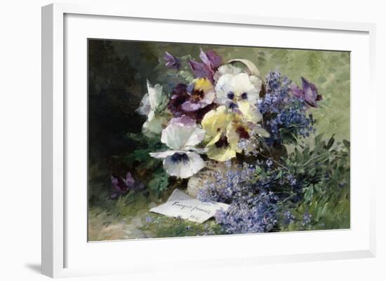 Pansies and Forget Me Not-Albert Tibulle de Furcy Lavault-Framed Giclee Print