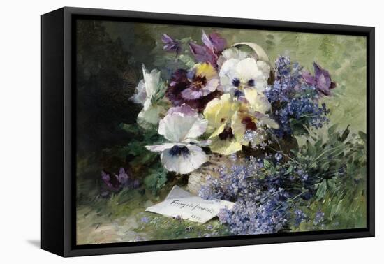 Pansies and Forget Me Not-Albert Tibulle de Furcy Lavault-Framed Premier Image Canvas