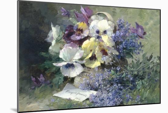 Pansies and Forget-Me-Not-Albert Tibulle de Furcy Lavault-Mounted Giclee Print