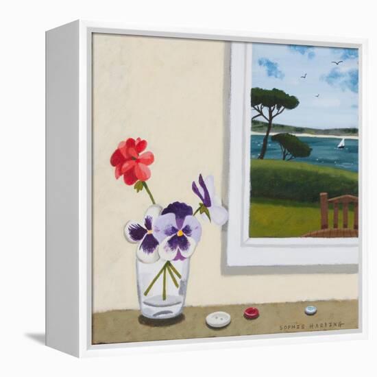 Pansies, Geraniums and Buttons-Sophie Harding-Framed Premier Image Canvas