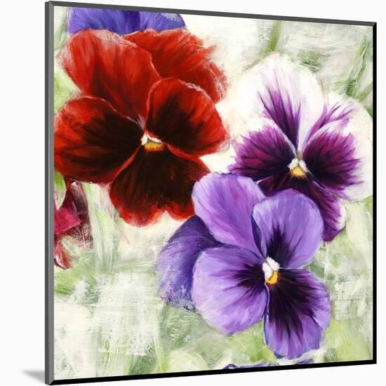 Pansies I-Jenny Thomlinson-Mounted Art Print