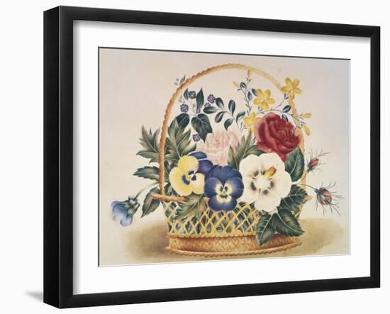 Pansies in a Basket-null-Framed Giclee Print