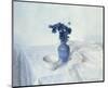 Pansies in a Blue Vase-Arthur Easton-Mounted Premium Giclee Print