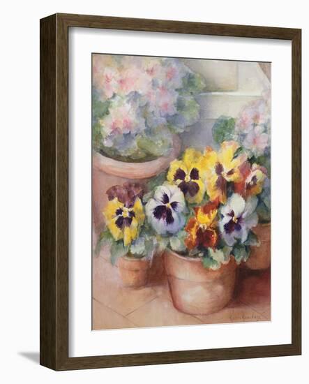 Pansies in a Conservatory-Karen Armitage-Framed Giclee Print