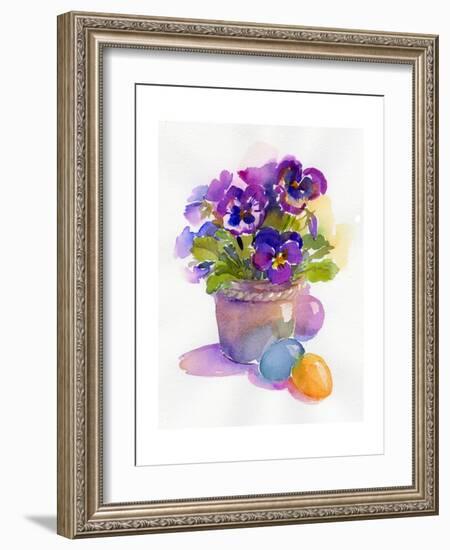 Pansies with Easter Eggs, 2014-John Keeling-Framed Giclee Print