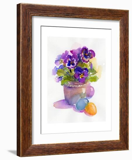 Pansies with Easter Eggs, 2014-John Keeling-Framed Giclee Print