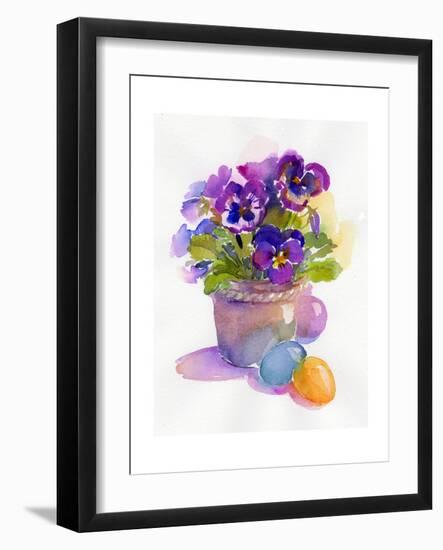 Pansies with Easter Eggs, 2014-John Keeling-Framed Giclee Print