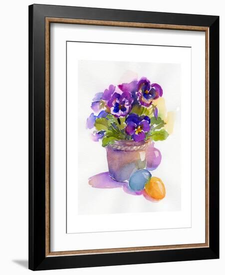 Pansies with Easter Eggs, 2014-John Keeling-Framed Giclee Print