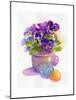 Pansies with Easter Eggs, 2014-John Keeling-Mounted Giclee Print