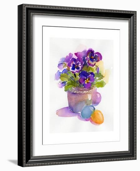 Pansies with Easter Eggs, 2014-John Keeling-Framed Giclee Print