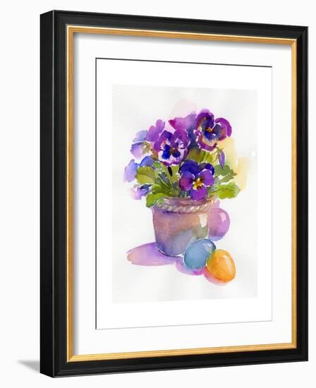 Pansies with Easter Eggs, 2014-John Keeling-Framed Giclee Print