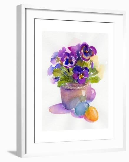 Pansies with Easter Eggs, 2014-John Keeling-Framed Giclee Print