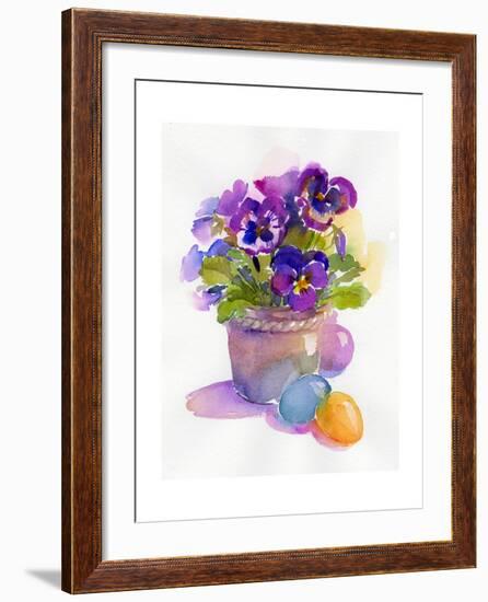 Pansies with Easter Eggs, 2014-John Keeling-Framed Giclee Print