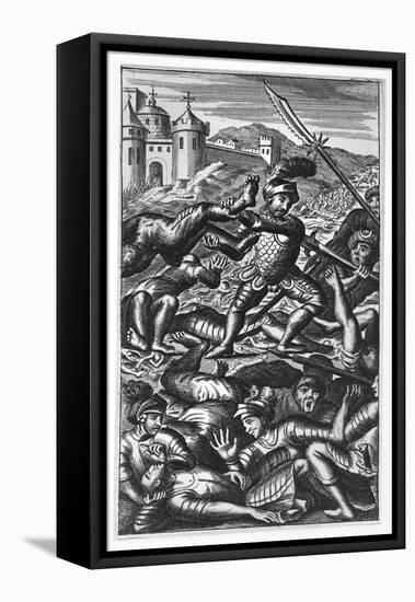 Pantagruel Defeating Three Hundred Giants from 'Gargantua and Pantagruel', by François Rabelais-null-Framed Premier Image Canvas