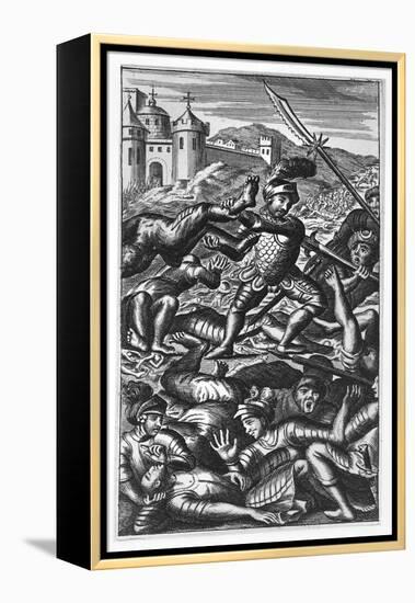 Pantagruel Defeating Three Hundred Giants from 'Gargantua and Pantagruel', by François Rabelais-null-Framed Premier Image Canvas