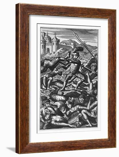 Pantagruel Defeating Three Hundred Giants from 'Gargantua and Pantagruel', by François Rabelais-null-Framed Giclee Print