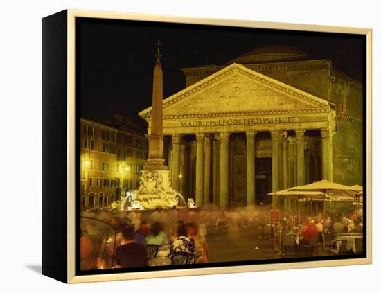 Pantheon Illuminated at Night in Rome, Lazio, Italy, Europe-Rainford Roy-Framed Premier Image Canvas