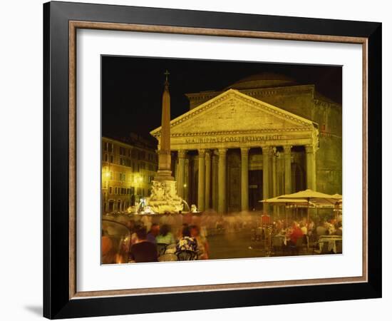 Pantheon Illuminated at Night in Rome, Lazio, Italy, Europe-Rainford Roy-Framed Photographic Print