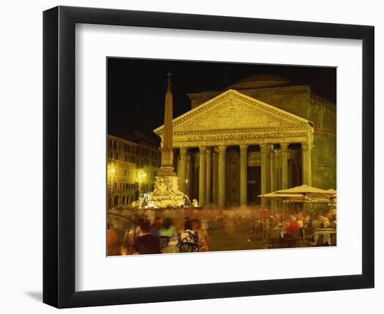 Pantheon Illuminated at Night in Rome, Lazio, Italy, Europe-Rainford Roy-Framed Photographic Print