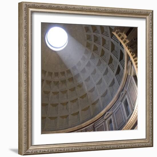 Pantheon, Rome. Shaft of Sunlight Through Oculus in Dome-Mike Burton-Framed Photographic Print