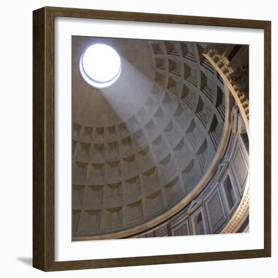 Pantheon, Rome. Shaft of Sunlight Through Oculus in Dome-Mike Burton-Framed Photographic Print