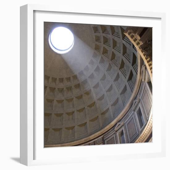 Pantheon, Rome. Shaft of Sunlight Through Oculus in Dome-Mike Burton-Framed Photographic Print