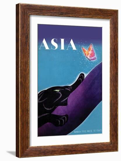 Panther And Butterfly-Frank Mcintosh-Framed Art Print