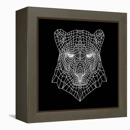 Panther Head Black Mesh-Lisa Kroll-Framed Stretched Canvas